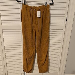 ELODIE Womens Tan Corduroy Relaxed-Fit Pants NWT